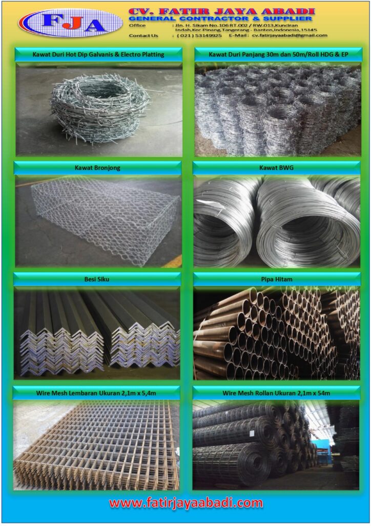 jual pagar brc, pagar bandara, kawat harmonika, kawat silet, kawat duri, kawat bronjong, tiang pju, wire mesh, besi siku, kawat bwg