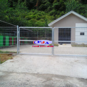 Pintu Pagar Brc Swing Ganda T. 190 cm x L. 300 cm Electro Platting Galvanis