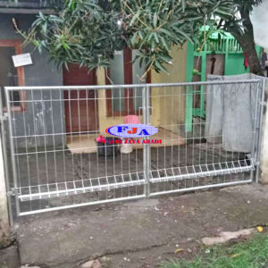 Pintu Pagar Brc Swing Ganda T. 150 cm x L. 300 cm Electro Platting Galvanis