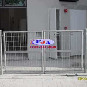 Pintu Pagar Brc Swing Ganda T. 120 cm x L. 300 cm Hot Dip Galvaniz